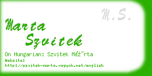 marta szvitek business card